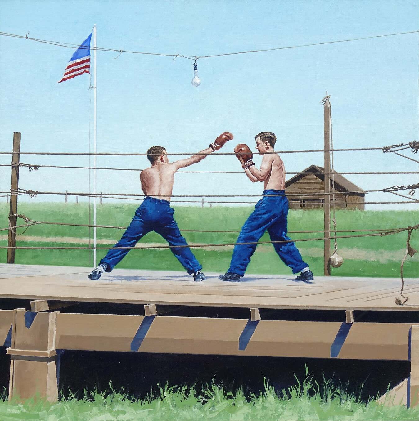 The Courage to Take Risks Painting of people boxing